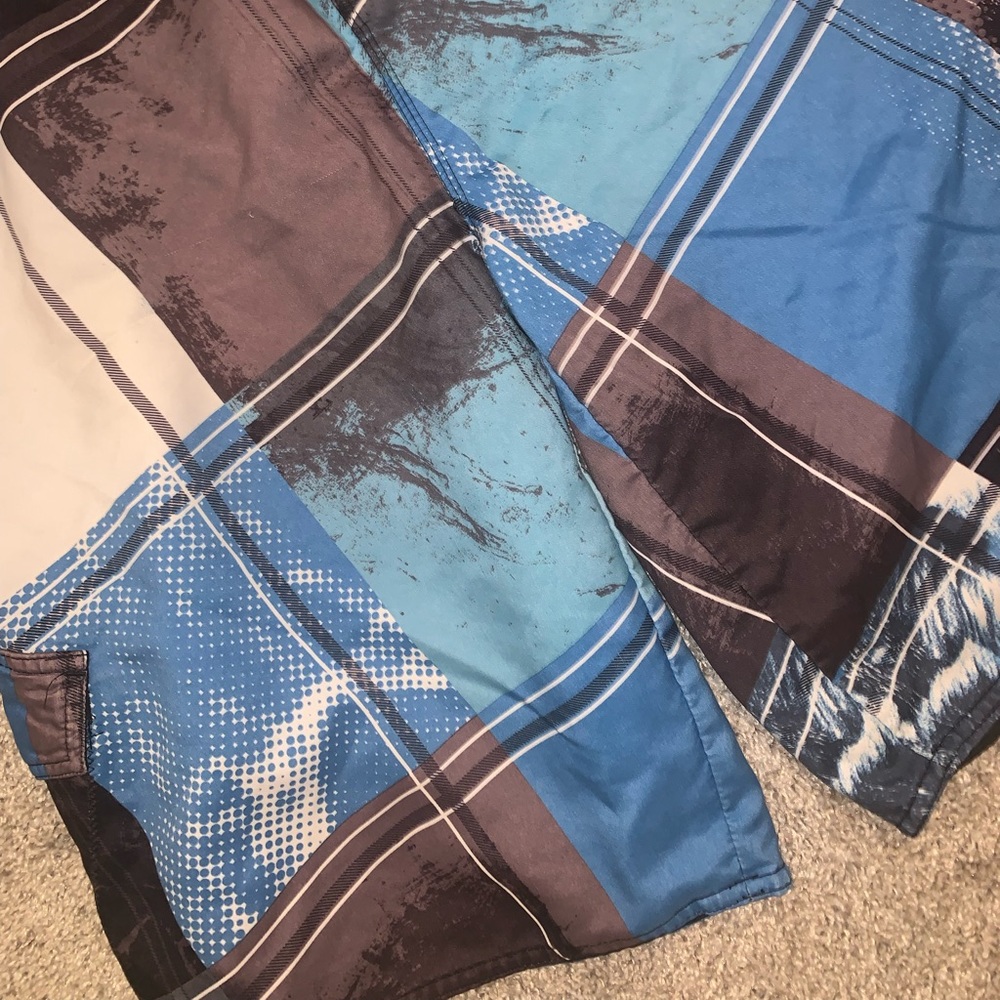BurnSide Blue & Gray Swim Trunks size M - Picture 4 of 7